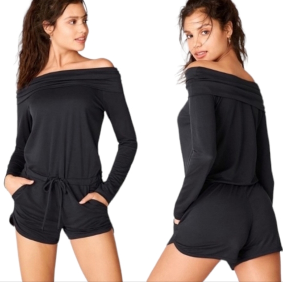 Fabletics Pants - Fabletics Off The Shoulder Romper Black XS